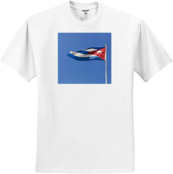 

men's t-shirts 3drose cuban flag blowing in the breeze old havana cuba, White;black