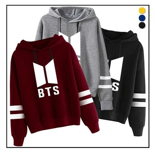 

new bts printed women's loose fitting hoodie in 2019, Black