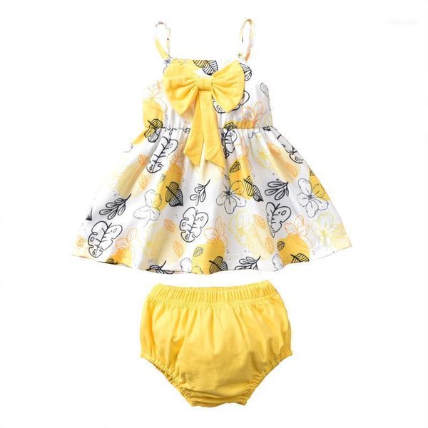 

clothing sets baby girls two-piece clothes set, yellow sleeveless boat neck and elastic waist shorts1, White