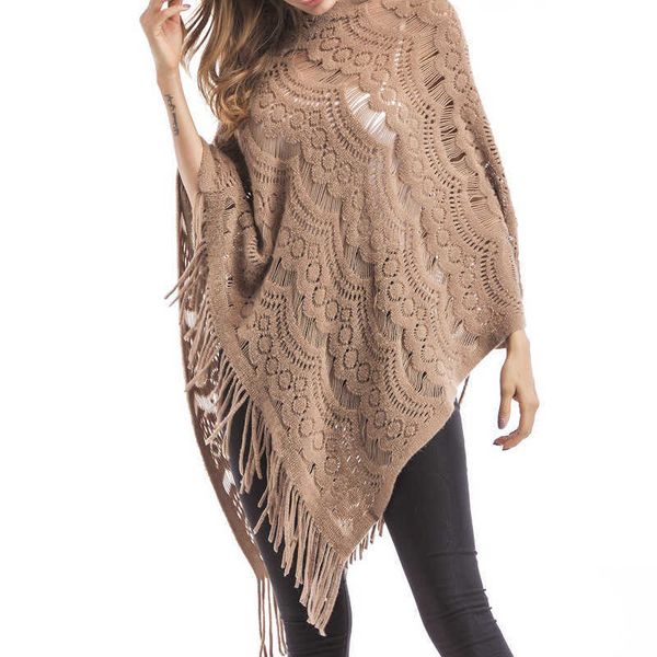

women's thermal sweater tassel cape large lady, White;black