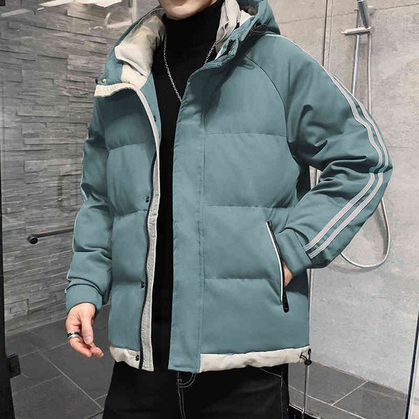 

cotton men's autumn and 2021 new thickened down tooling cotton padded et winter trend, Black