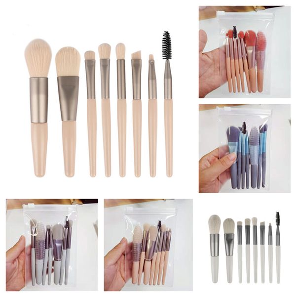 Pennelli per trucco Set 8pcs/set 4 Candy Colors Honeshadow Foundation Polves Brush Kit con strumenti EVA PackCosmetics