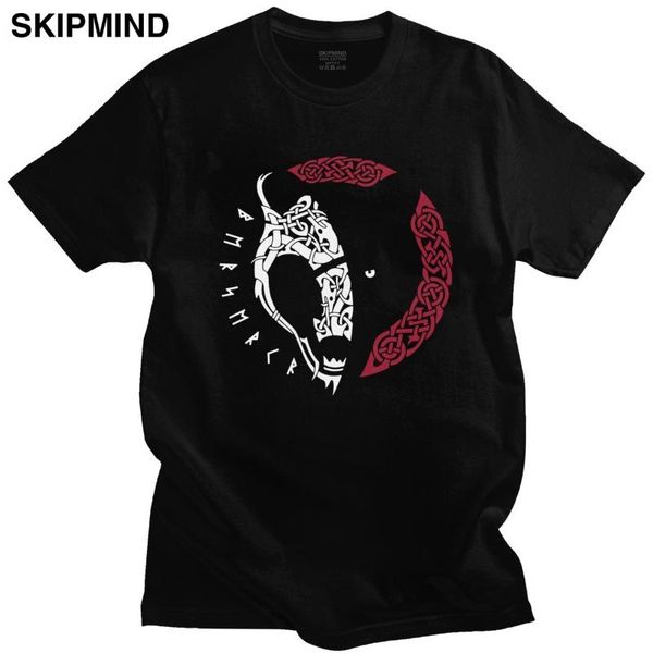 

men's t-shirts cool berserk valhalla tshirt men crew neck short-sleeve viking bear casual t-shirt pre-shrunk cotton slim fit tee gift, White;black