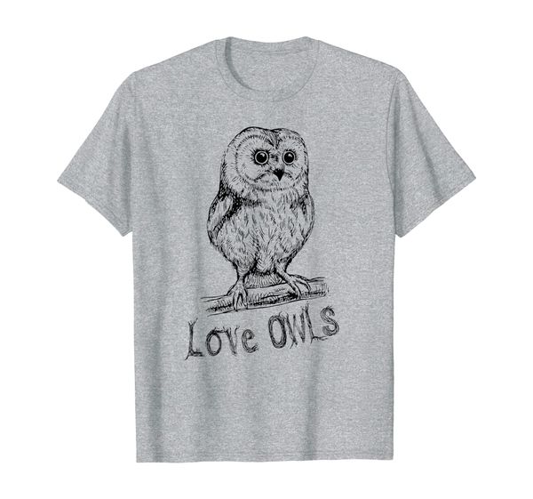 

love owls adorable black owl drawing - owl fans cute gift t-shirt, White;black