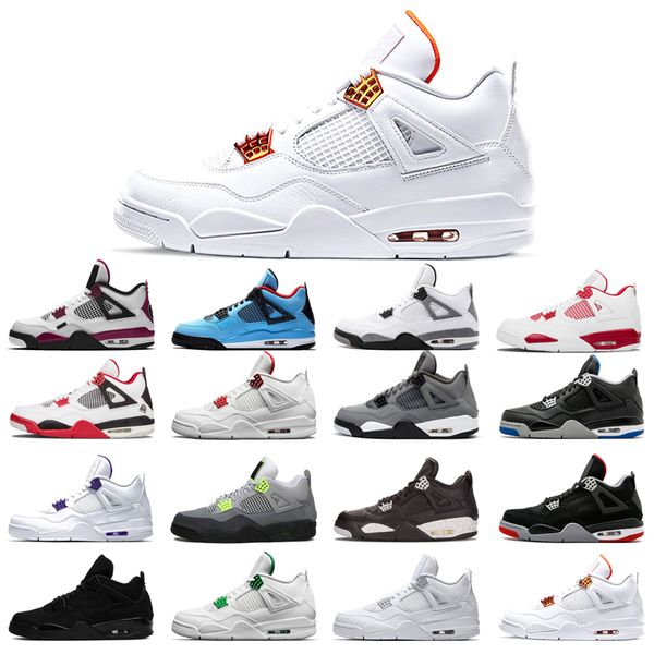 

new basketball shoes 4s man woman black cat court purple bred alternate motorsport orange metallic white cement pure money size 36-45 outdoo