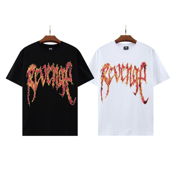

21ss classic flame logo revenge t shirts men women summer style tees t-shirt, White;black