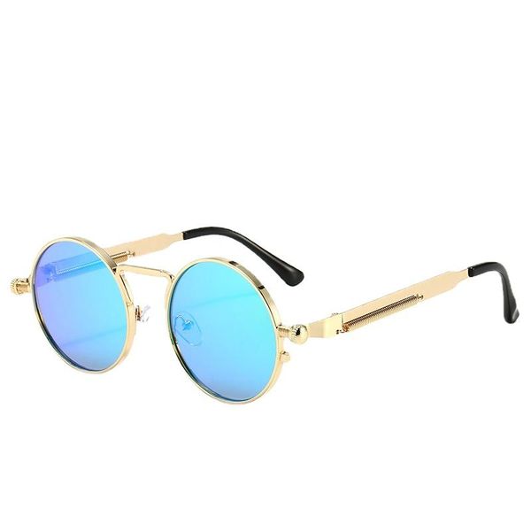 

sunglasses 2021 men's gothic glasses classic punk retro women's round metal fashion uv400, White;black