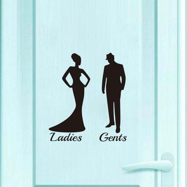 

wall stickers stylish vintage man woman toilet door sticker creative home decoration decals art murals removable wallpaper