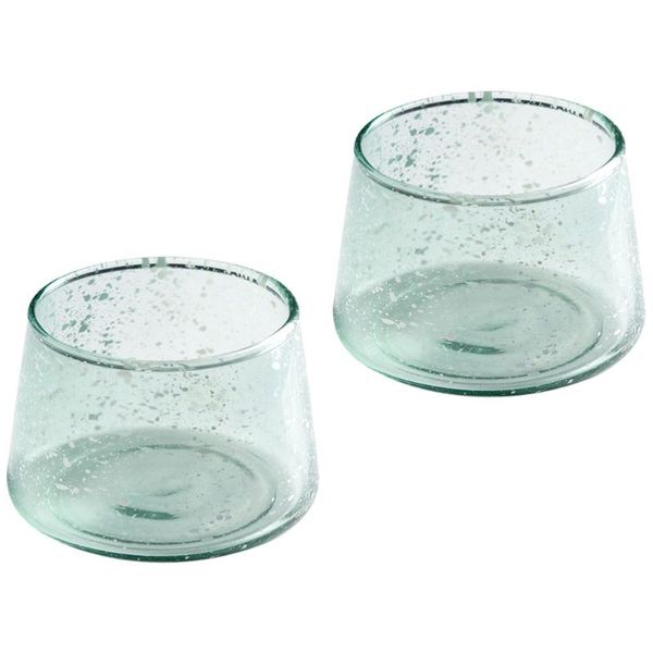 

candles 2pcs creative trapezoidal glass candle cups simple style (green)