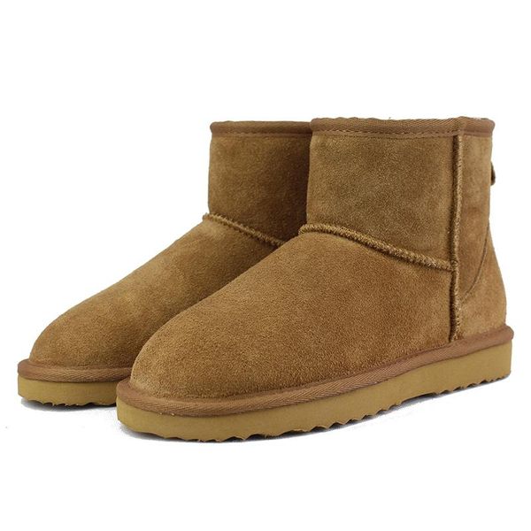 

boots uvwp fashion australia classic men snow genuine leather ankle warm winter mens shoes, Black