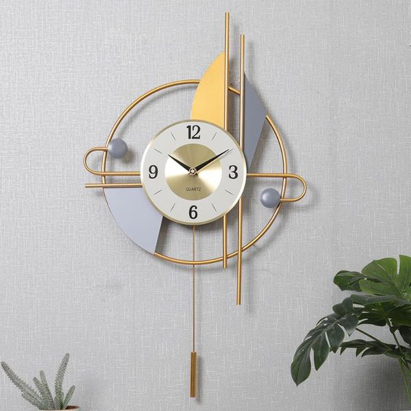 

wall clocks nordic light luxury swing clock watch living room bedroom home creative mute art decoration reloj de pared