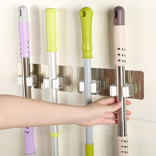 

kitchen storage & organization wall mop holder hook bathroom organizer broom hanger rack mounted accessory hanging rails cleaning tools supp