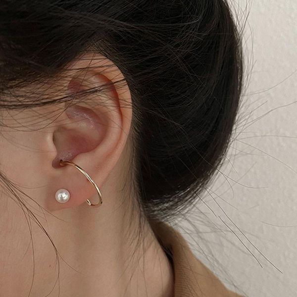 

stud fashion simple atmospheric small pearl earring female gentle personality joker eardrop earrings geometric delicate, Golden;silver