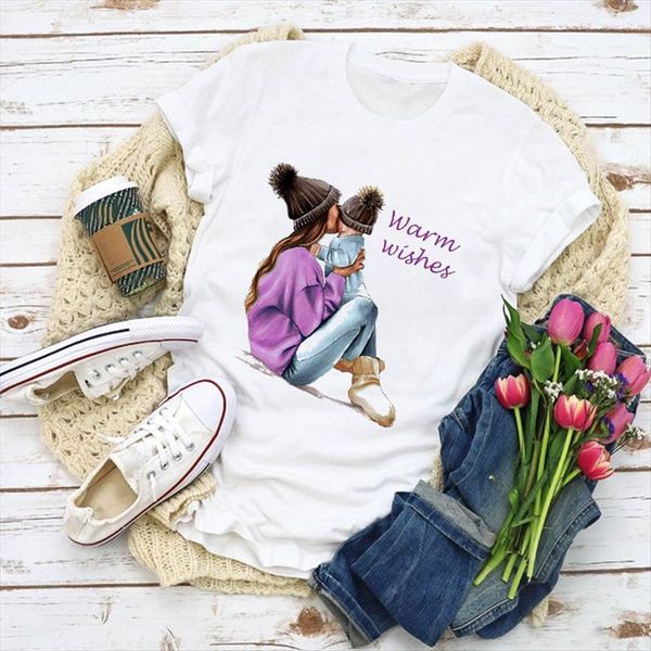

graphic cartoon mom mama women t shirts life short sleeve print summer lady clothes womens clothing tee female, White