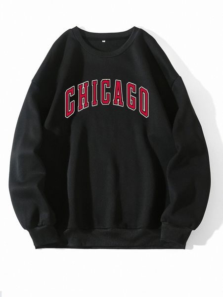 

men letter graphic sweatshirt j7co#, Black