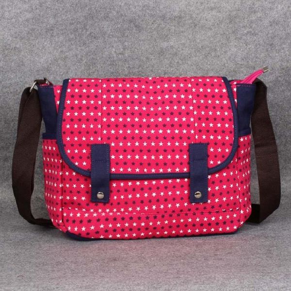 

waist bags autumn and winter college style canvas bag women's messenger printed shoulder casual big