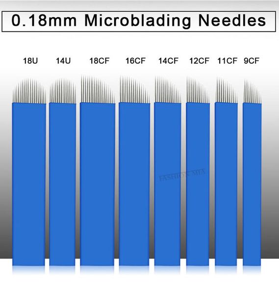 

tattoo needles 50pcs microblading 0.18mm tebori blades permanent makeup needle 7 9 12 14 17 21 manual eyebrow