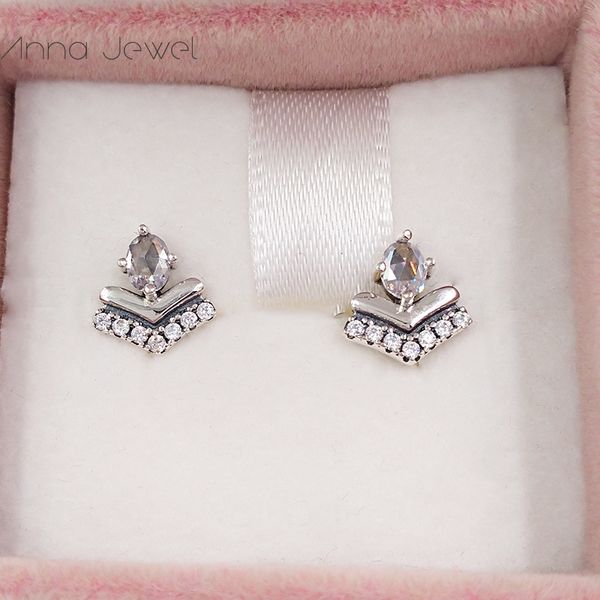 Modische CZ-Diamantohrringe für Pandora 925 Sterling Silber Magic Crown Classic Wish Ohrstecker Original-Geschenkbox-Set Damen- und Mädchenaccessoires