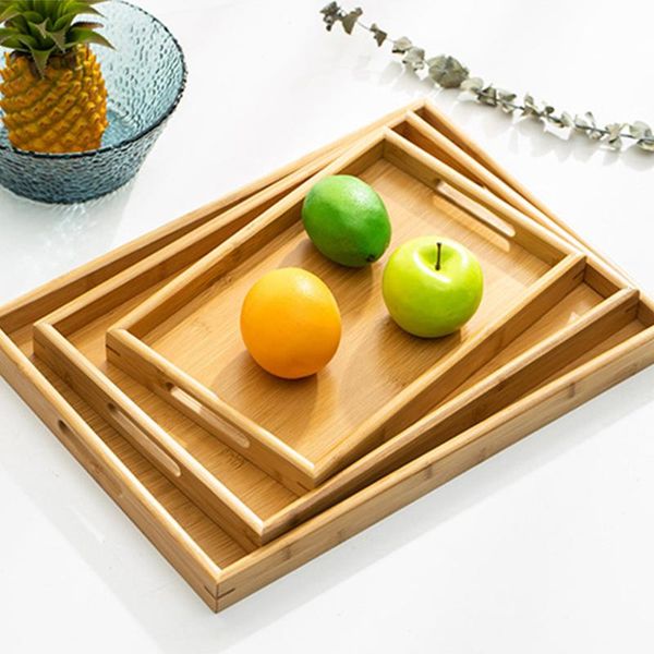 

kitchen storage & organization 1 piece japanese style wood serving tray rectangle breakfast sushi snack bread dessert cake plate with easy c