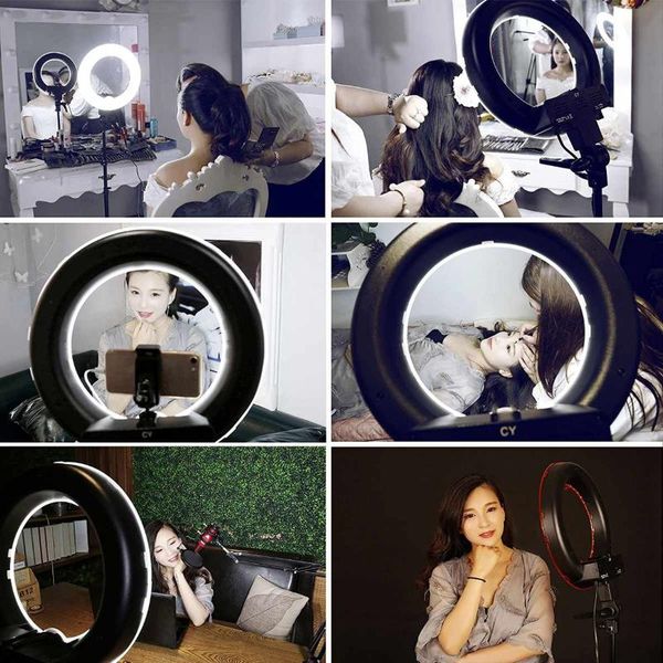 

flash heads selfie led ring light + mobile phone holder 1.6m tripod for camera makeup youtube