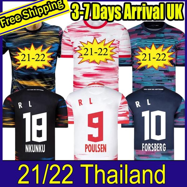 

21 22 leipziges soccer jersey werner inÃ­cio fora camisa camisas pretas brancas rb forsberg halstenberg sabitzer uniformes de qualidade, Black;yellow