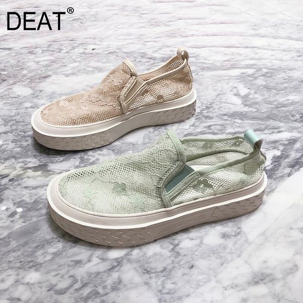

dress shoes [deat] 2021 round toe shallow lace mesh hollow out single thick bottom women spring autumn fashion tide 10i532, Black