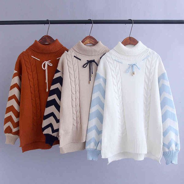 

men's sweaters female japanese knitted sweater, female autumn sweater with a turtleneck warm for winter zzo9, White;black