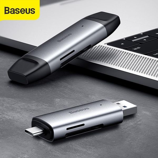 

hubs baseus universal high speed usb 3.0 card reader sd/tf dual-card slot flash adapter for lapmobile phone