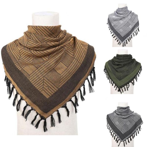 

cycling caps & masks tactical arab keffiyeh shemagh scarf cotton windproof shawl neck cover head wrap hunting military camping, Black