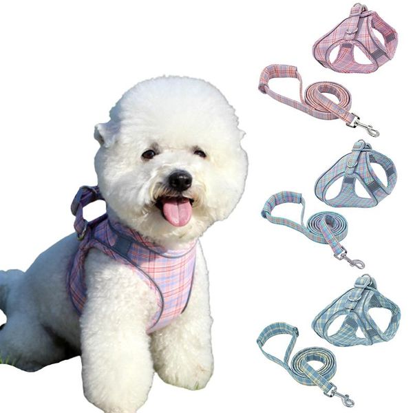 

adjustable dog cat harness no pull walking lead leash set for small medium dogs chihuahua bichon harnesses vest accessories collars & leashe