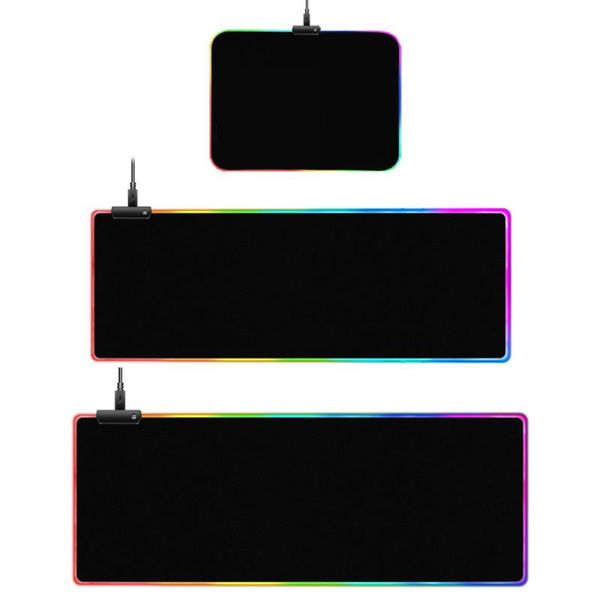 

mouse pads & wrist rests rgb led luminous gaming pad for pc computer deskgamer mousepad carpet non-slip desk play mats with backlit