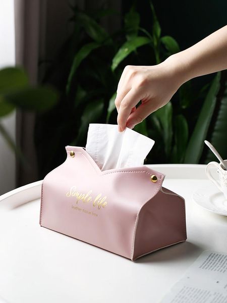 

tissue boxes & napkins pu leather paper towel box living room light luxury bedroom waterproof bag