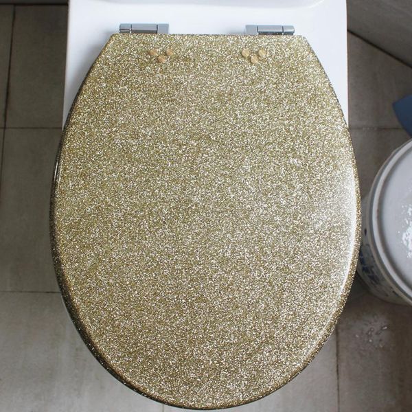 

toilet seat covers 48*38cm high-grade beautiful twinkling golden resin cover