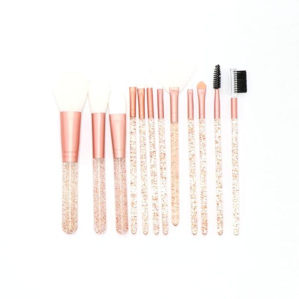 

makeup brushes 12 pcs glitter handle spiral pattern brush set blending eyeliner eyelash eyebrow fluorescent series beauty tool