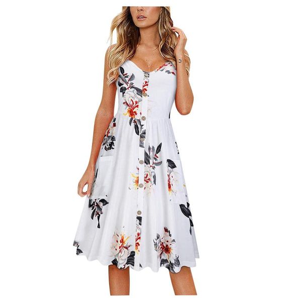 

casual dresses women fashion floral print sleeveless v-neck short dress summer for 2021 vestido de mujer, Black;gray