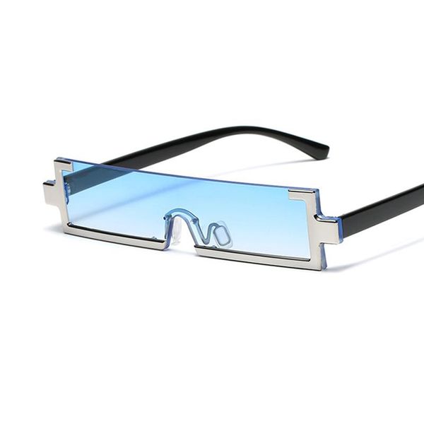 

sunglasses 2021 european and american square frame infinity small all-in-one fashion futuristic glasses, White;black