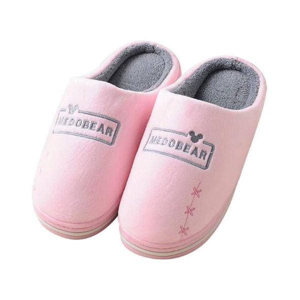

slippers men and women letters home non-slip warm fabric woman winter blowing air indoor outdoor cotton slides eu size 37-44, Black