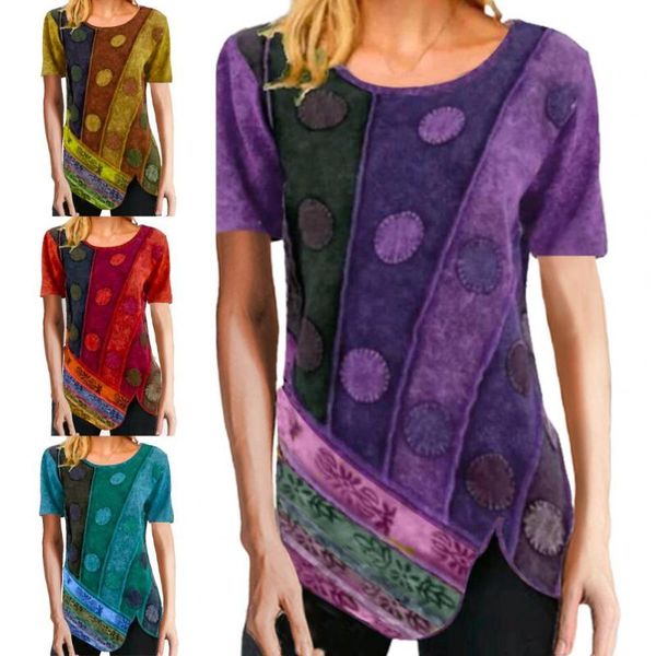 

women's t-shirt s women shirt short sleeve loose cotton blend o-neck summer for daily wear, White