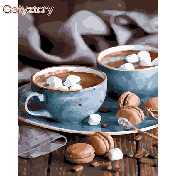 

paint by numbers for adults coffee afternoon tea table decoration modern po frames on canvas handmade gatyztory diy kit paintings