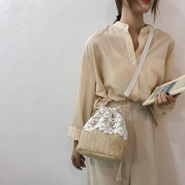 

evening bags valtis women's bucket summer bag woven embroidery shoulder vintage bohemian knitted fashion female design 2021