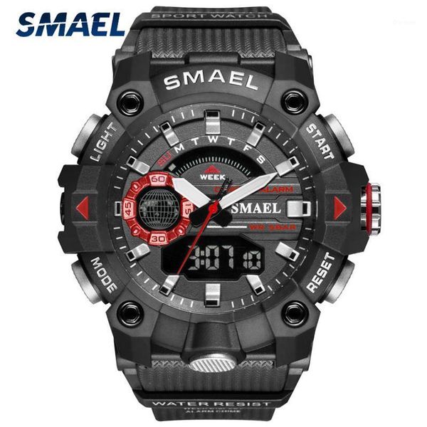 

men military luxury watch sport waterproof digital quartz watches dual display luminous wristwatch relogio masculino wristwatches, Slivery;brown
