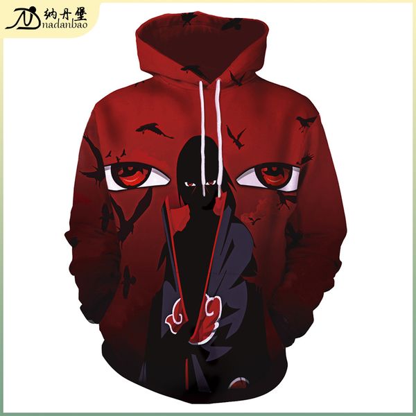 

factory direct sales naruto itachi uchiha d digital printed hoodie b-, Black