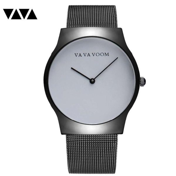 

wristwatches vava voom men's watch luxury fashion stainless steel men relogio masculino sports watches reloj hombre 2021 saati, Slivery;brown