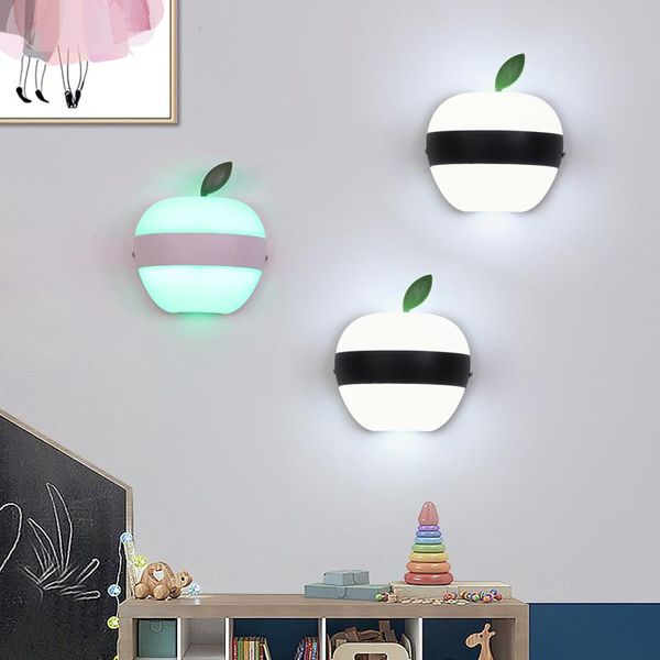 

children's room bedroom bedside creative background wall modern simple nordic living aisle lamp