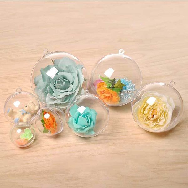 

factory outlet christmas decoration 14x14cm decorations openable transparent plastic ball baubles ch l7er