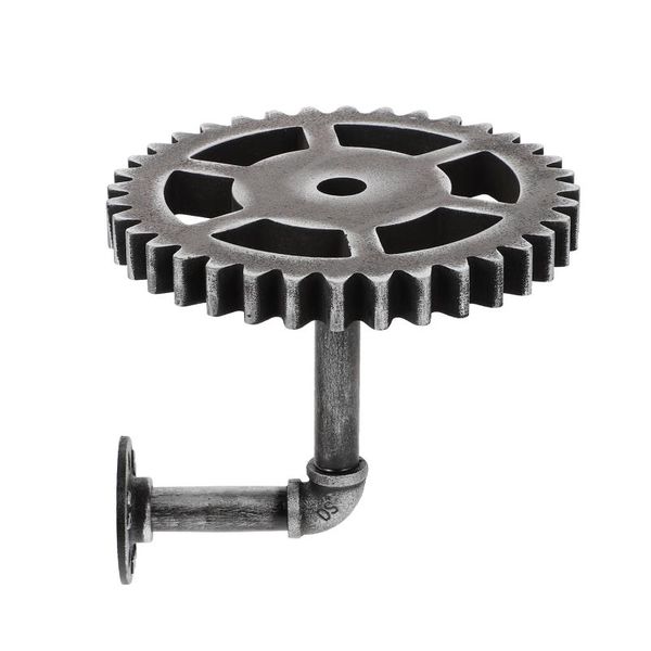 

hooks & rails 1pc industrial style iron pipe rack bracket vintage gear design wall