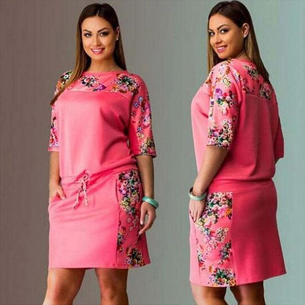 

6xl large size summer vestidos women dresses plus casual straight floral print big ladies party, Black;gray