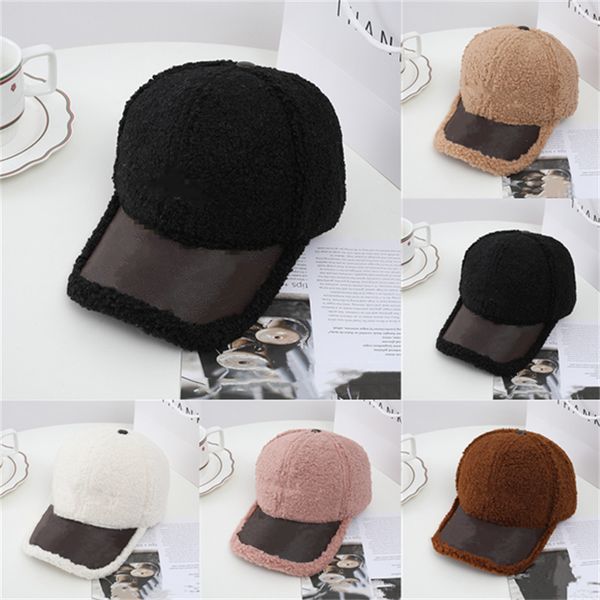 

winter baseball cap thickened warm l letter lamb feather caps, Blue;gray