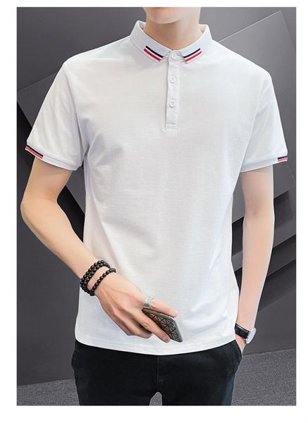 

man designers mens polo shirt 2021 crop hip hop men clothing short sleeve t shirts men's dress black classic luxurys white, White;black