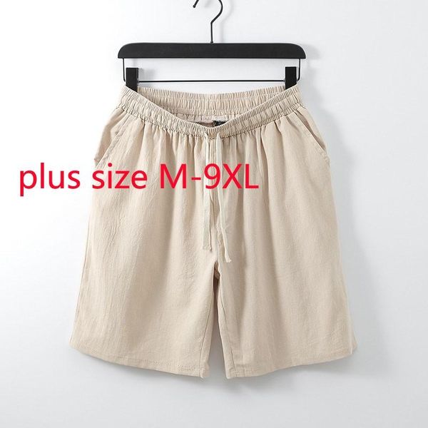 

men's shorts arrival fashion super large men linen cotton casual summer loose elastic waist plus size m-5xl6xl 7xl 8xl 9xl, White;black
